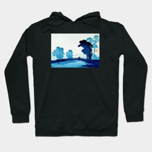 19th C. Father and Son Crossing Bridge Hoodie